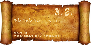 Méhész Ervin névjegykártya