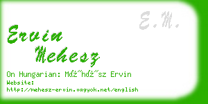 ervin mehesz business card